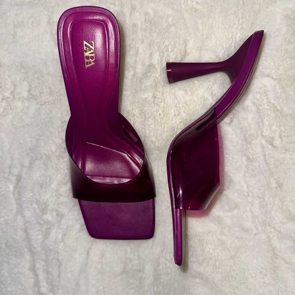 Like New Zara Vinyl Heels - Picture 3 of 4